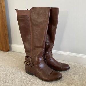 Unisa Dark Brown Knee-High Riding Boots